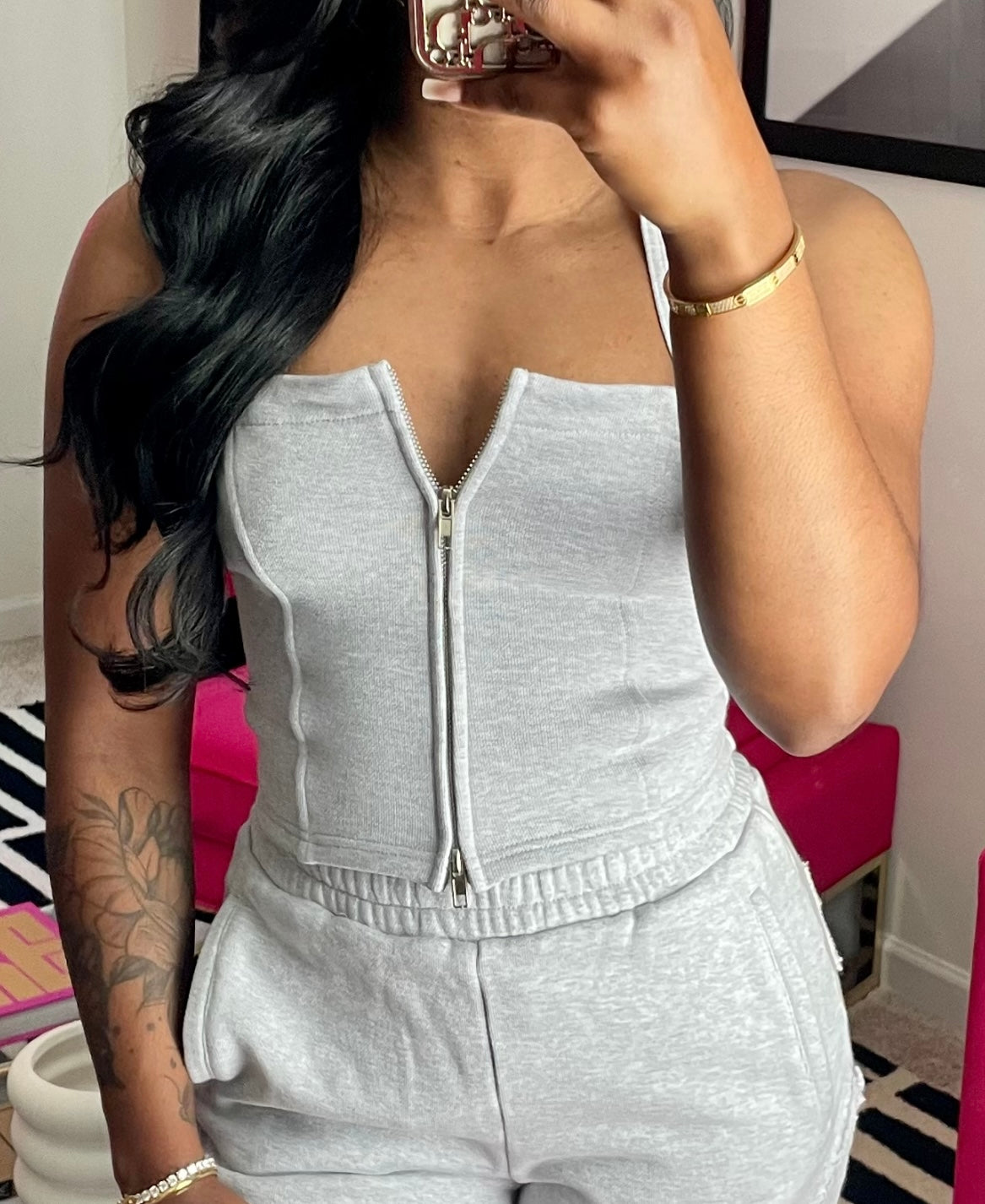 Grey Corset Top  (w/ purchase of grey sweatsuit ONLY)